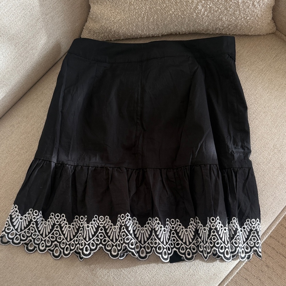 Who What Wear Black Skirt with White Detailing